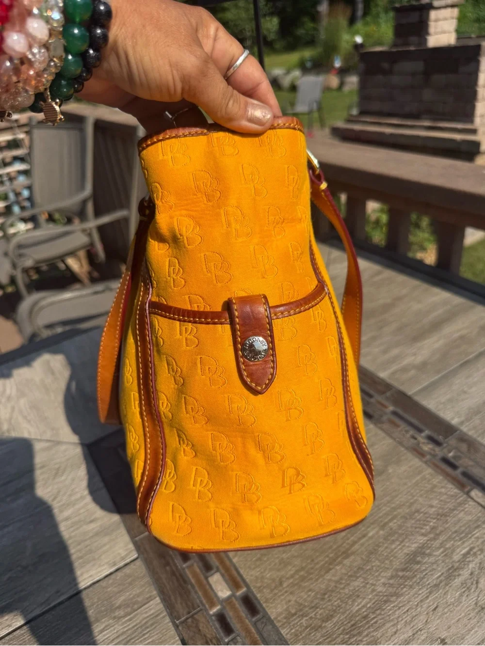 GUC Dooney & Bourke Sunflower Yellow Large Travel Shoulder Bag